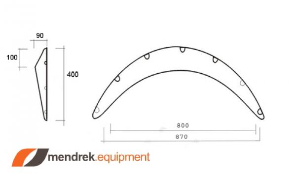 Fender flares Universal 800mm Ø Diameter Bolt style width 9cm